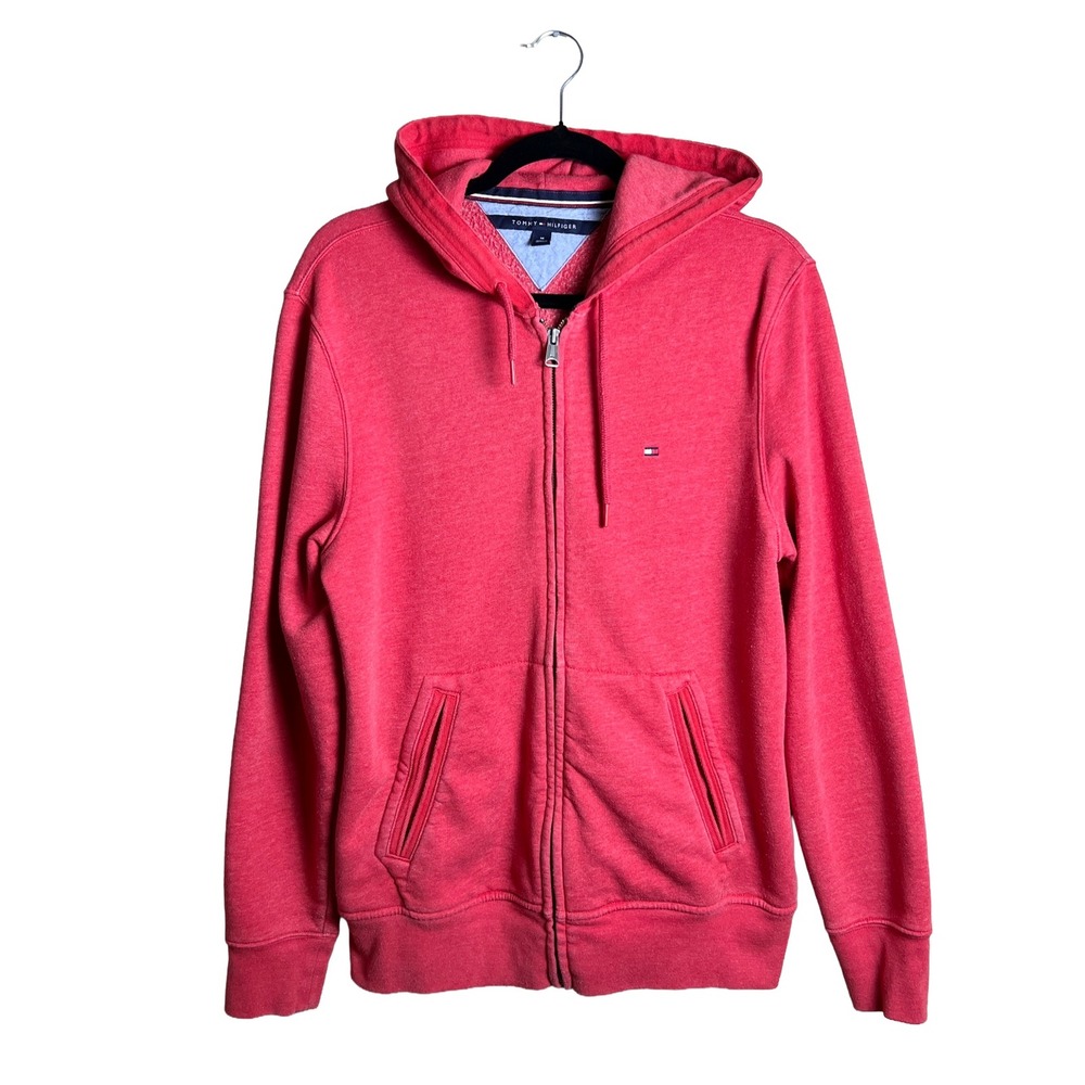 Tommy‎ Hilfiger Full Zip Fleece Hoodie Faded Red Medium